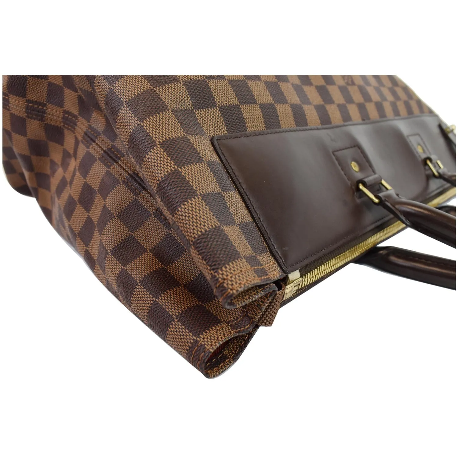 LOUIS VUITTON Greenwich PM Damier Ebene Travel Tote Bag Brown