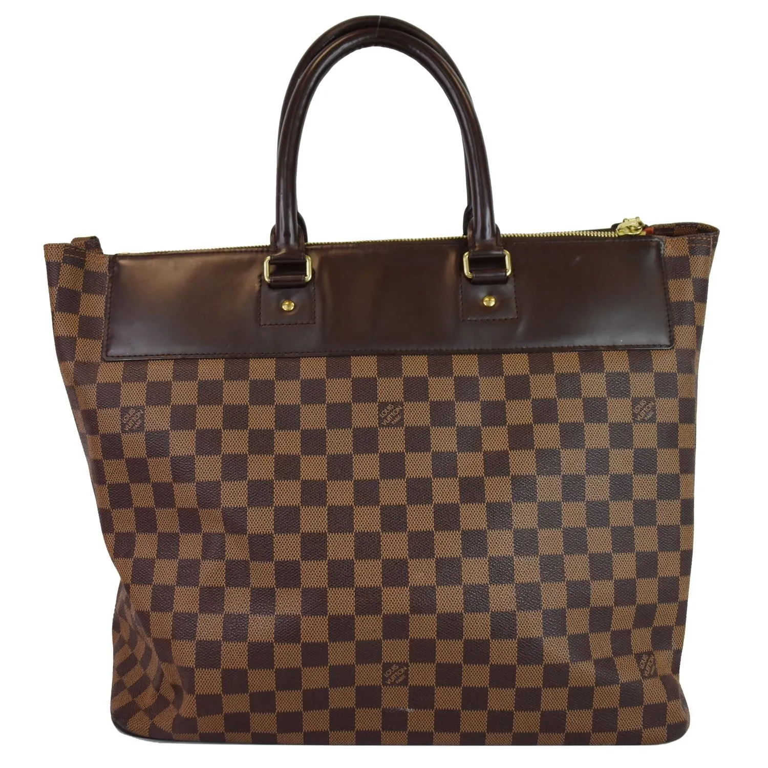 LOUIS VUITTON Greenwich PM Damier Ebene Travel Tote Bag Brown