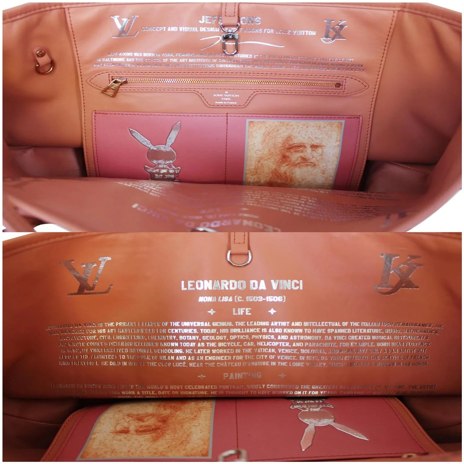 LOUIS VUITTON Jeff Koons Da Vinci Neverfull MM Shoulder Bag