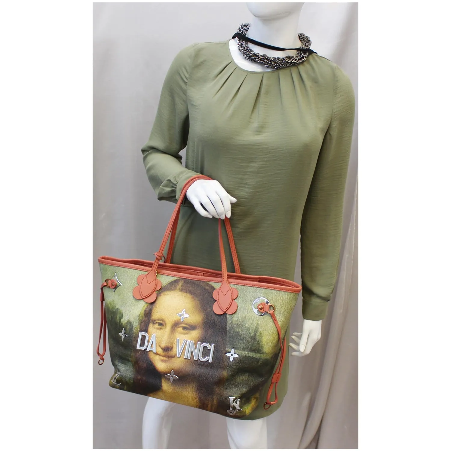 LOUIS VUITTON Jeff Koons Da Vinci Neverfull MM Shoulder Bag