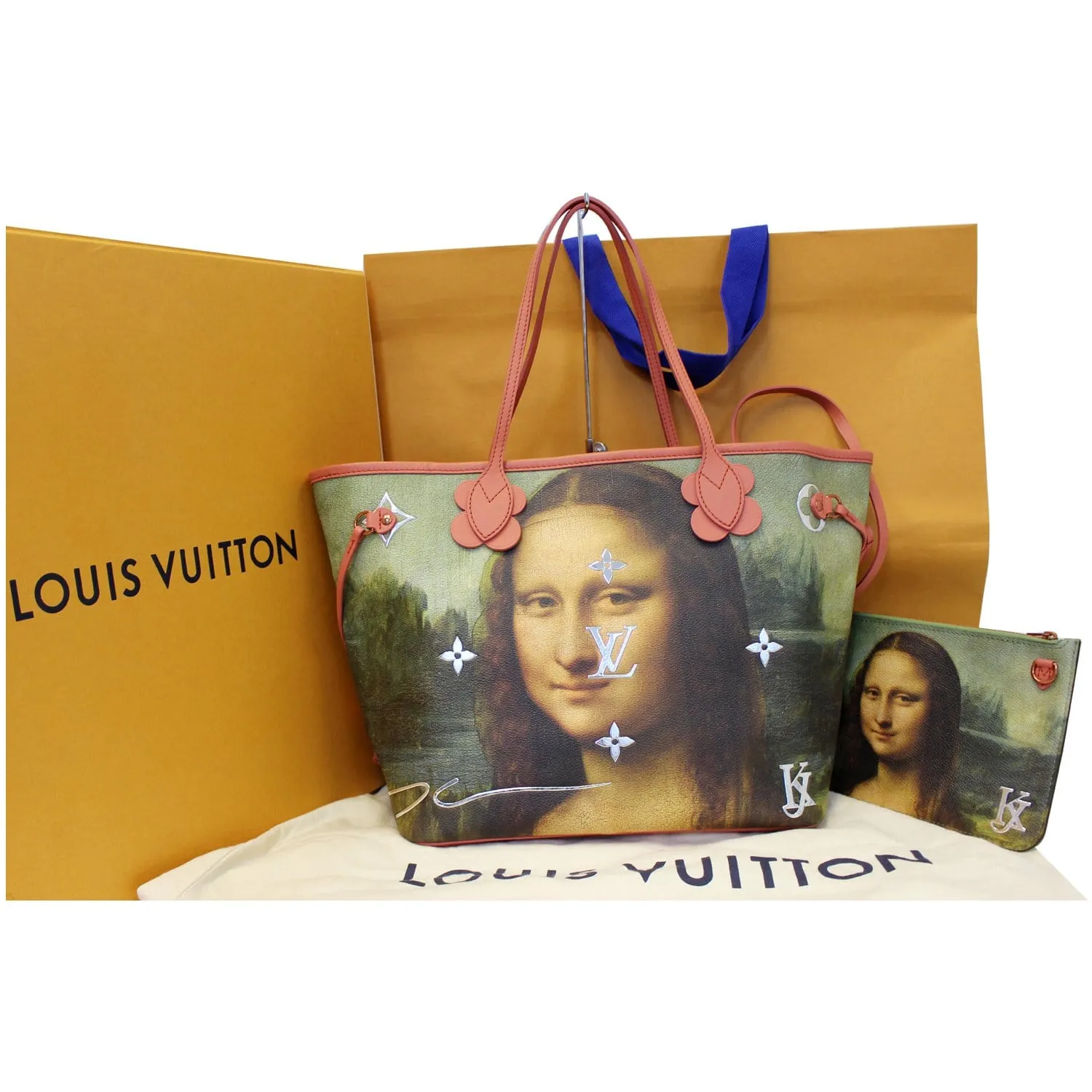 LOUIS VUITTON Jeff Koons Da Vinci Neverfull MM Shoulder Bag