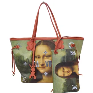 LOUIS VUITTON Jeff Koons Da Vinci Neverfull MM Shoulder Bag