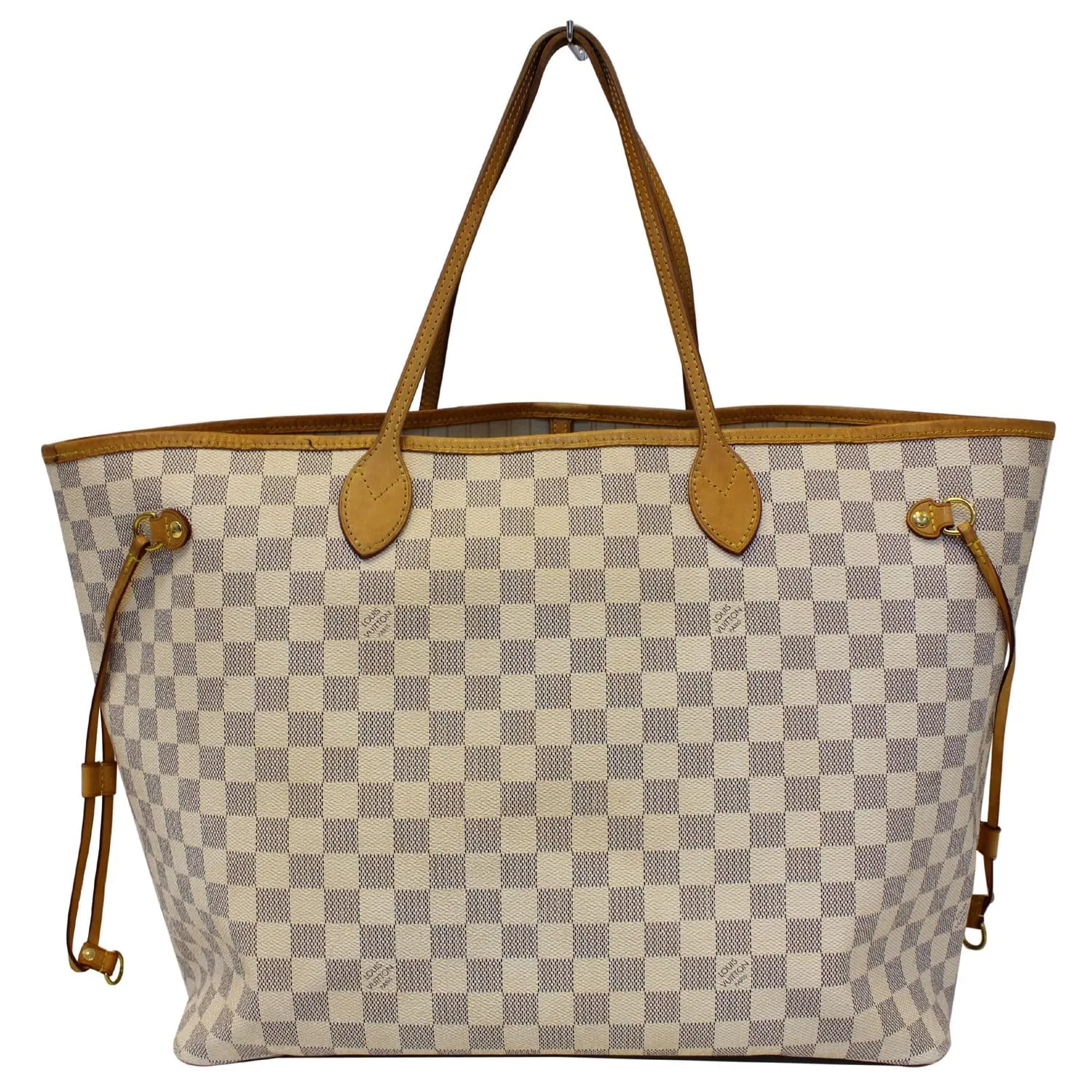 LOUIS VUITTON Neverfull GM Damier Azur Tote Shoulder Bag White