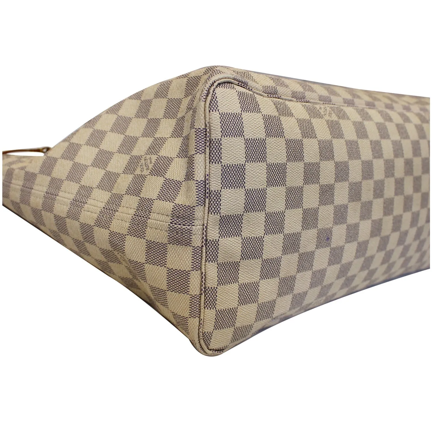 LOUIS VUITTON Neverfull GM Damier Azur Tote Shoulder Bag White