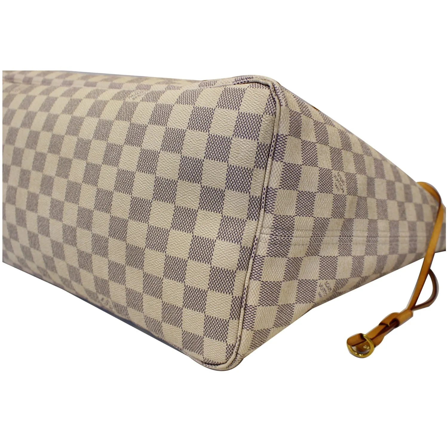 LOUIS VUITTON Neverfull GM Damier Azur Tote Shoulder Bag White