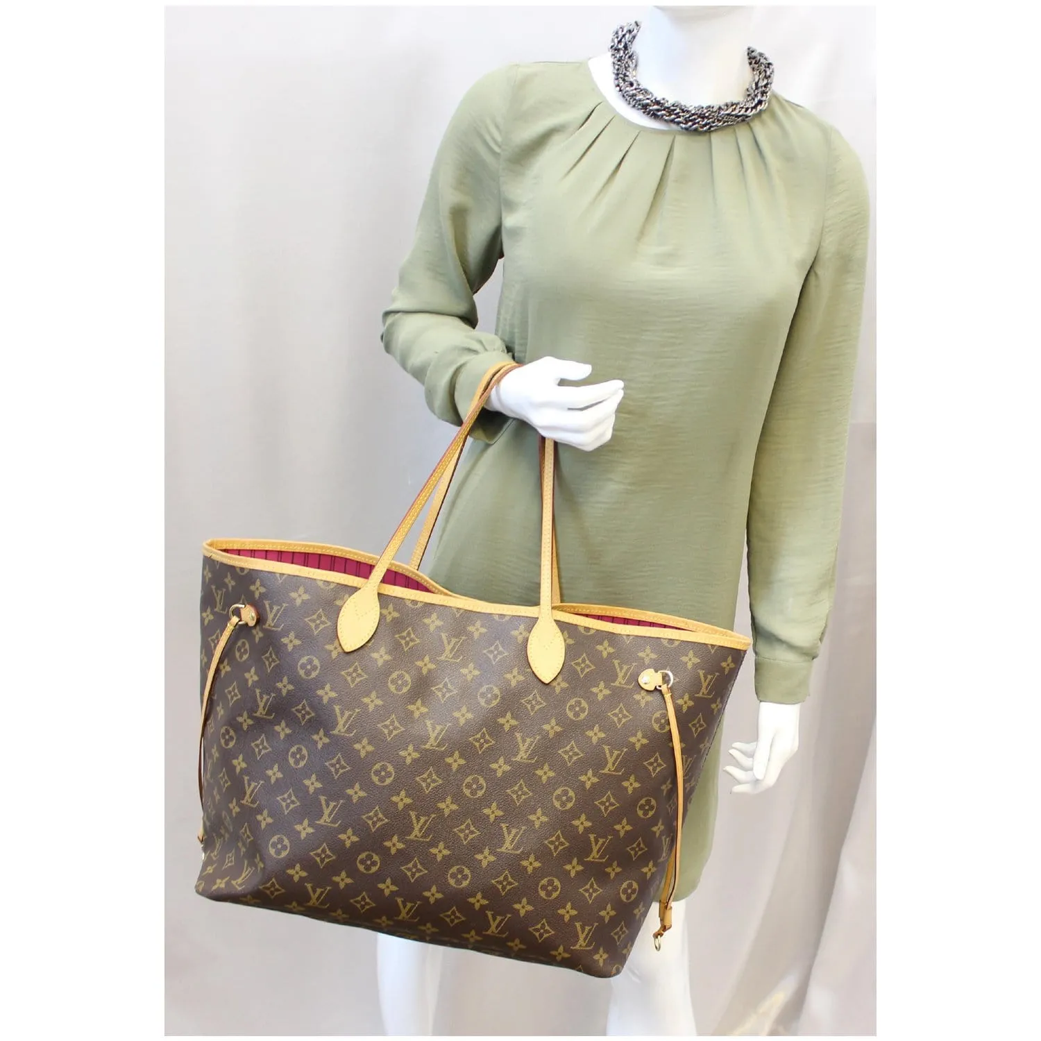 LOUIS VUITTON Neverfull GM Monogram Canvas Tote Shoulder Bag Brown