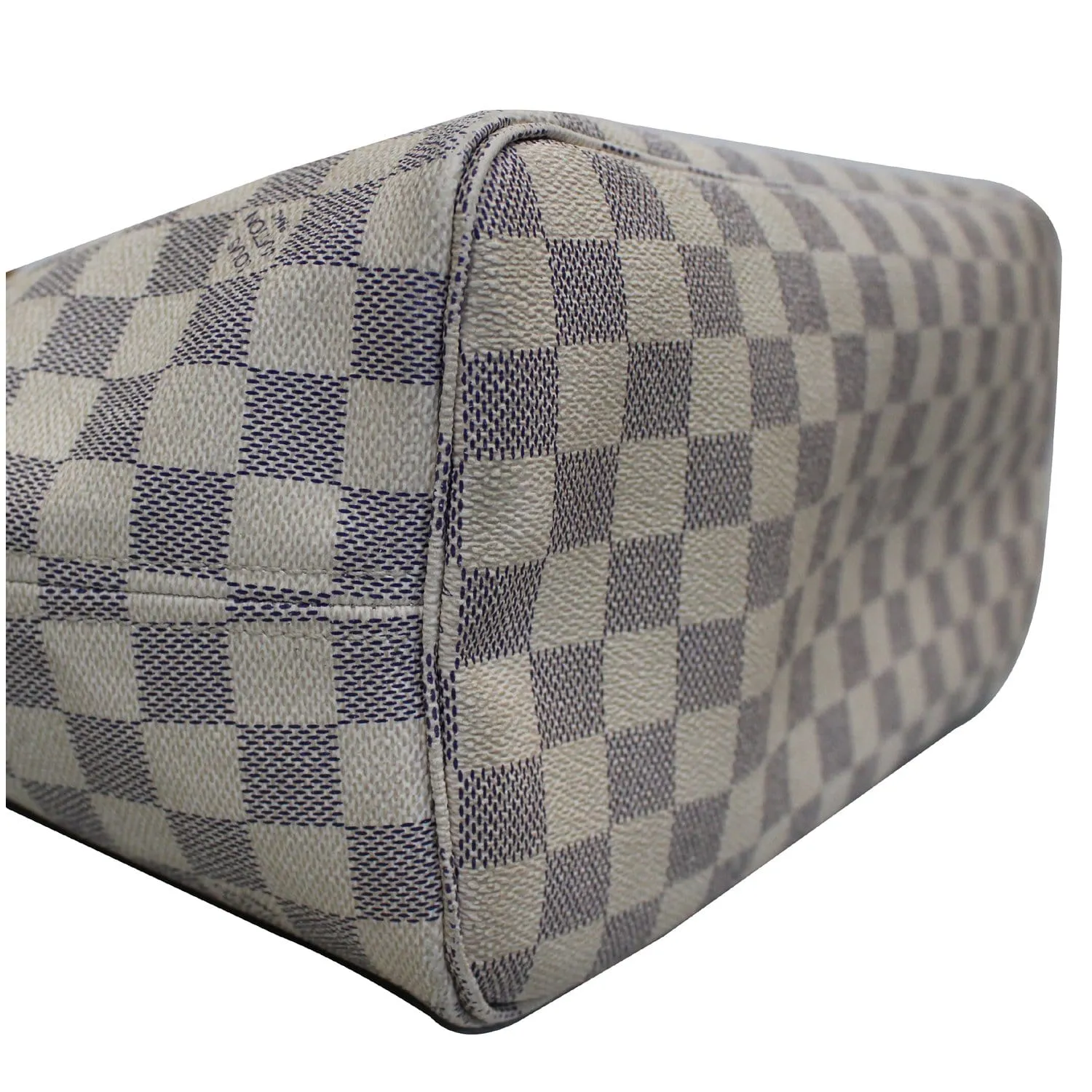 LOUIS VUITTON Neverfull MM Damier Azur Tote Shoulder Bag White