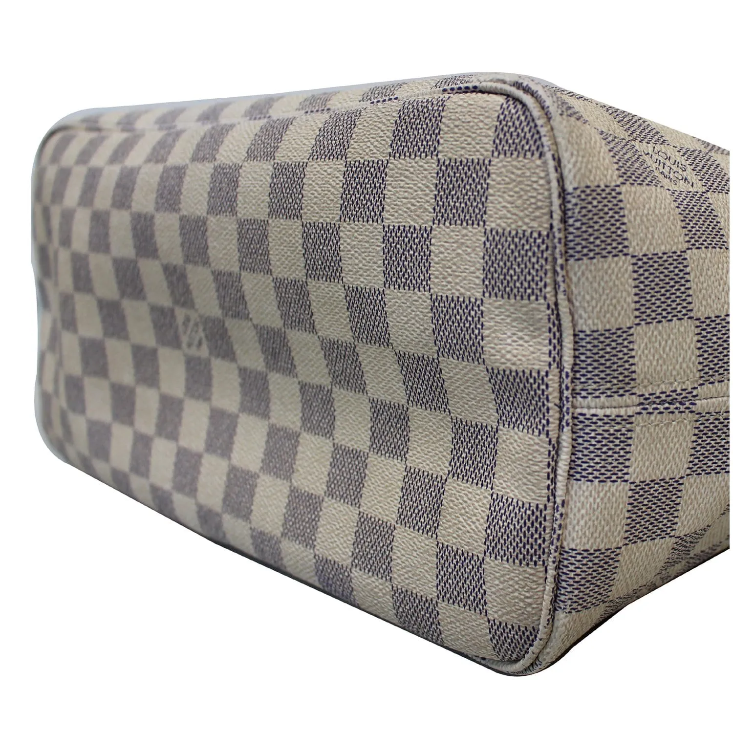 LOUIS VUITTON Neverfull MM Damier Azur Tote Shoulder Bag White