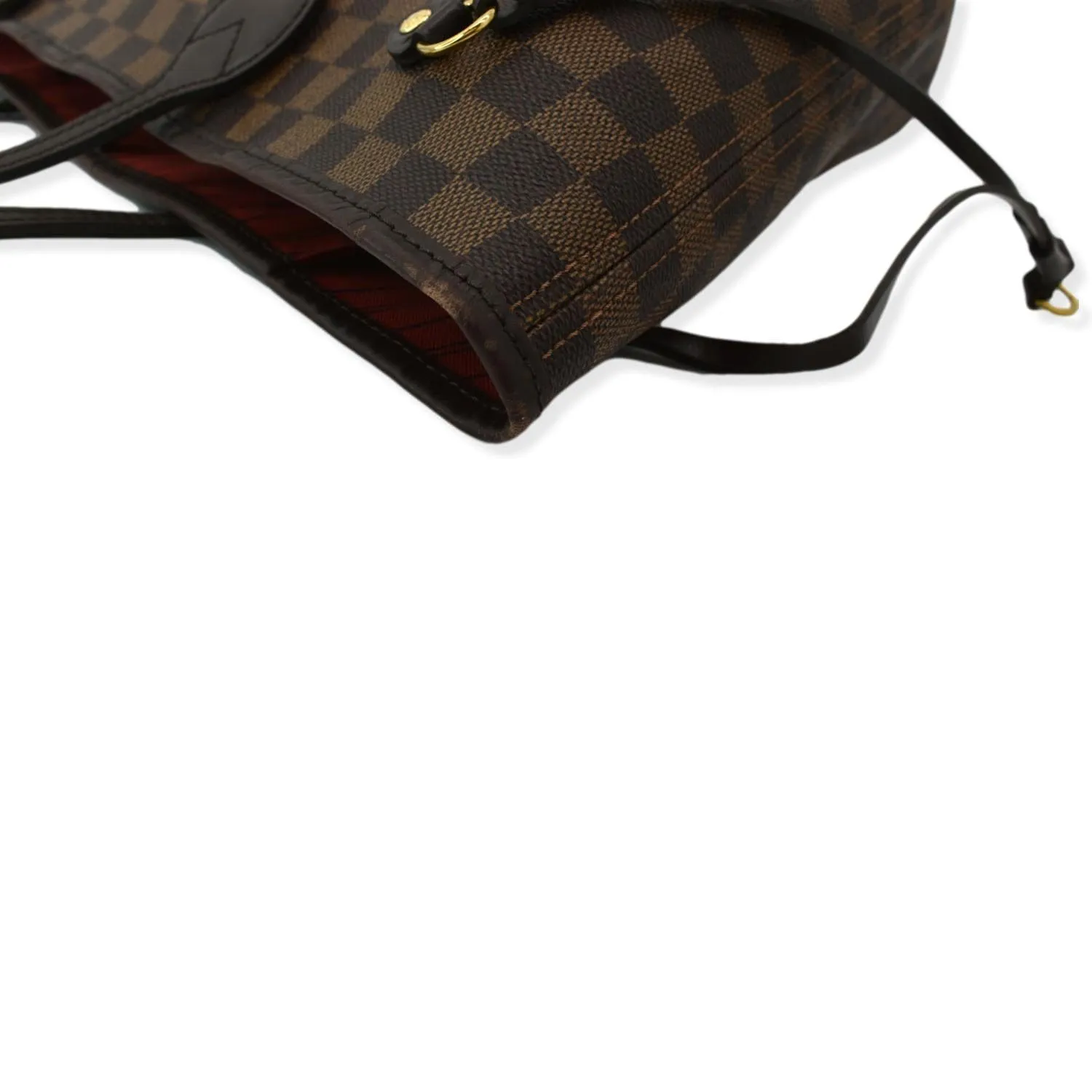 LOUIS VUITTON Neverfull MM Damier Ebene Shoulder Tote Bag Brown