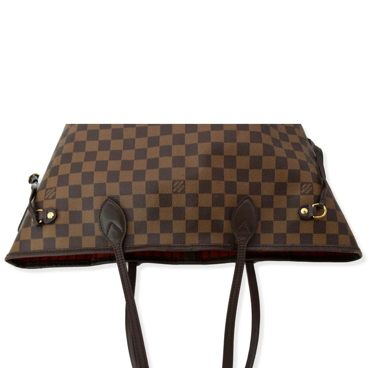 LOUIS VUITTON Neverfull MM Damier Ebene Shoulder Tote Bag Brown