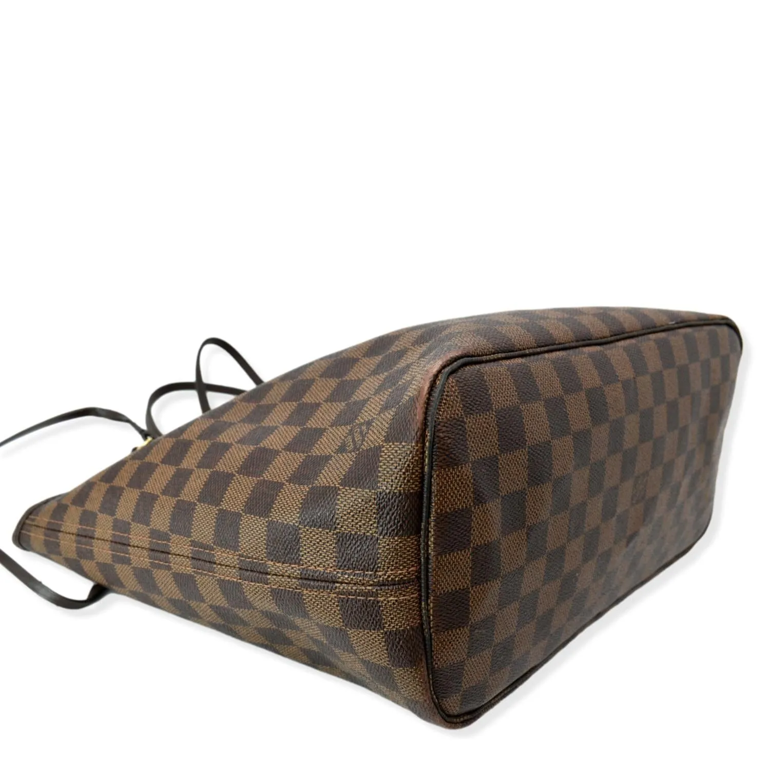 LOUIS VUITTON Neverfull MM Damier Ebene Shoulder Tote Bag Brown