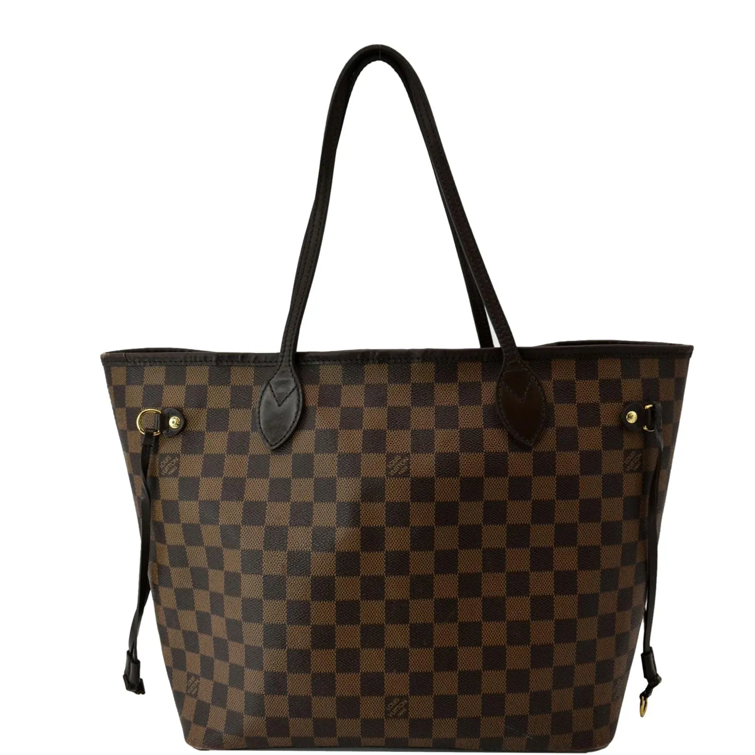 LOUIS VUITTON Neverfull MM Damier Ebene Shoulder Tote Bag Brown