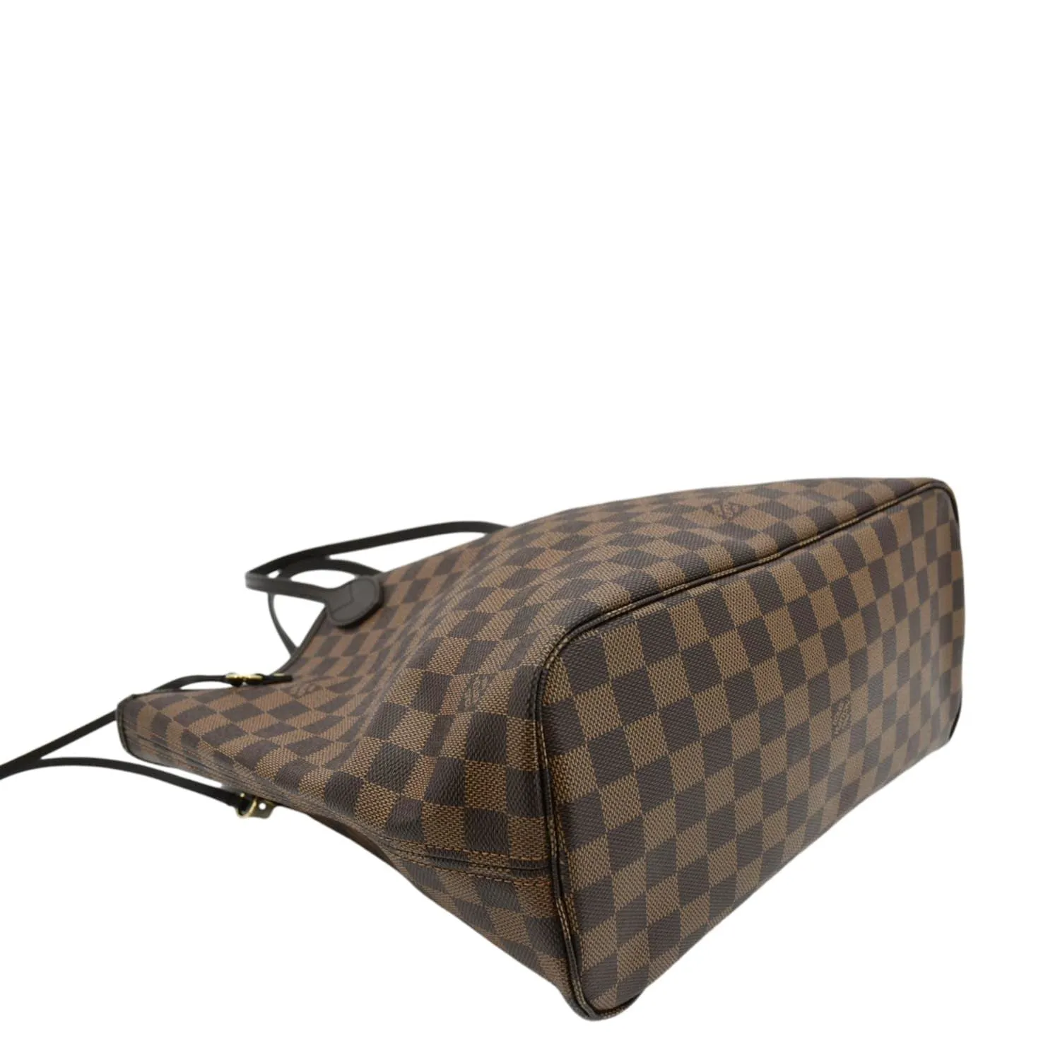 LOUIS VUITTON Neverfull MM Damier Ebene Tote Bag Brown