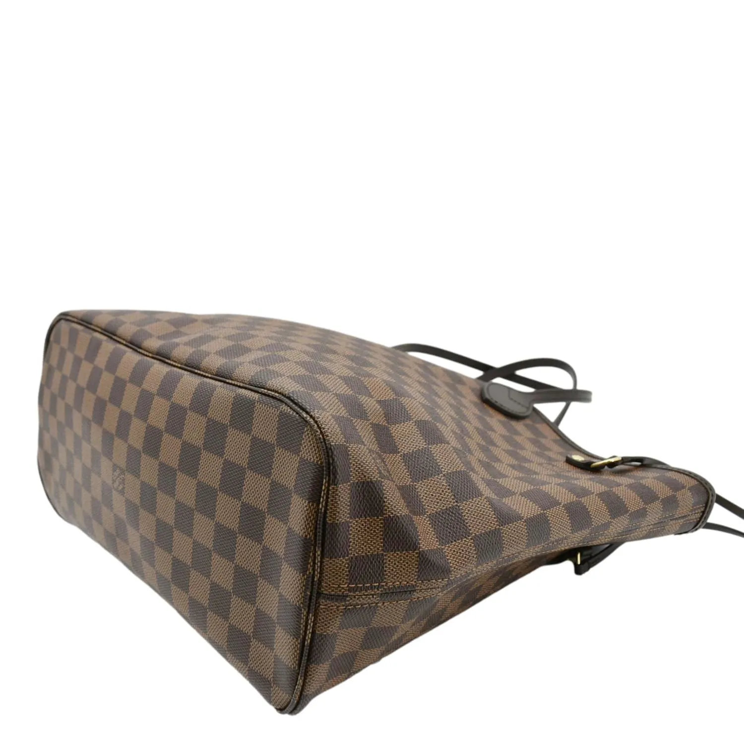 LOUIS VUITTON Neverfull MM Damier Ebene Tote Bag Brown