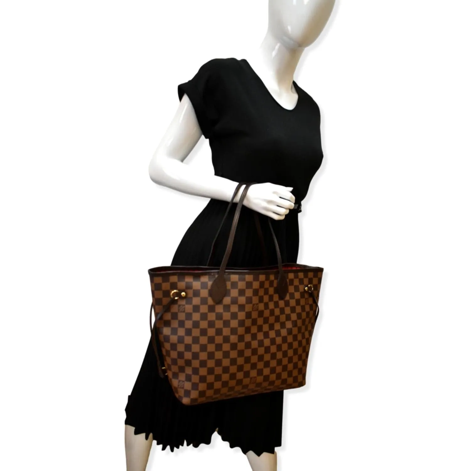 LOUIS VUITTON  Neverfull MM Damier Ebene Tote Bag Brown