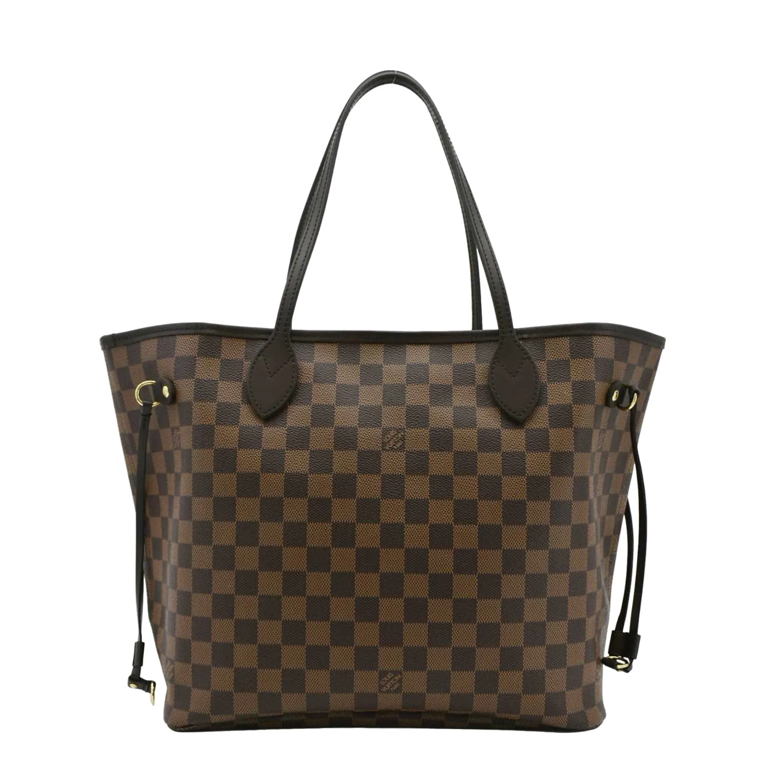 LOUIS VUITTON Neverfull MM Damier Ebene Tote Bag Brown