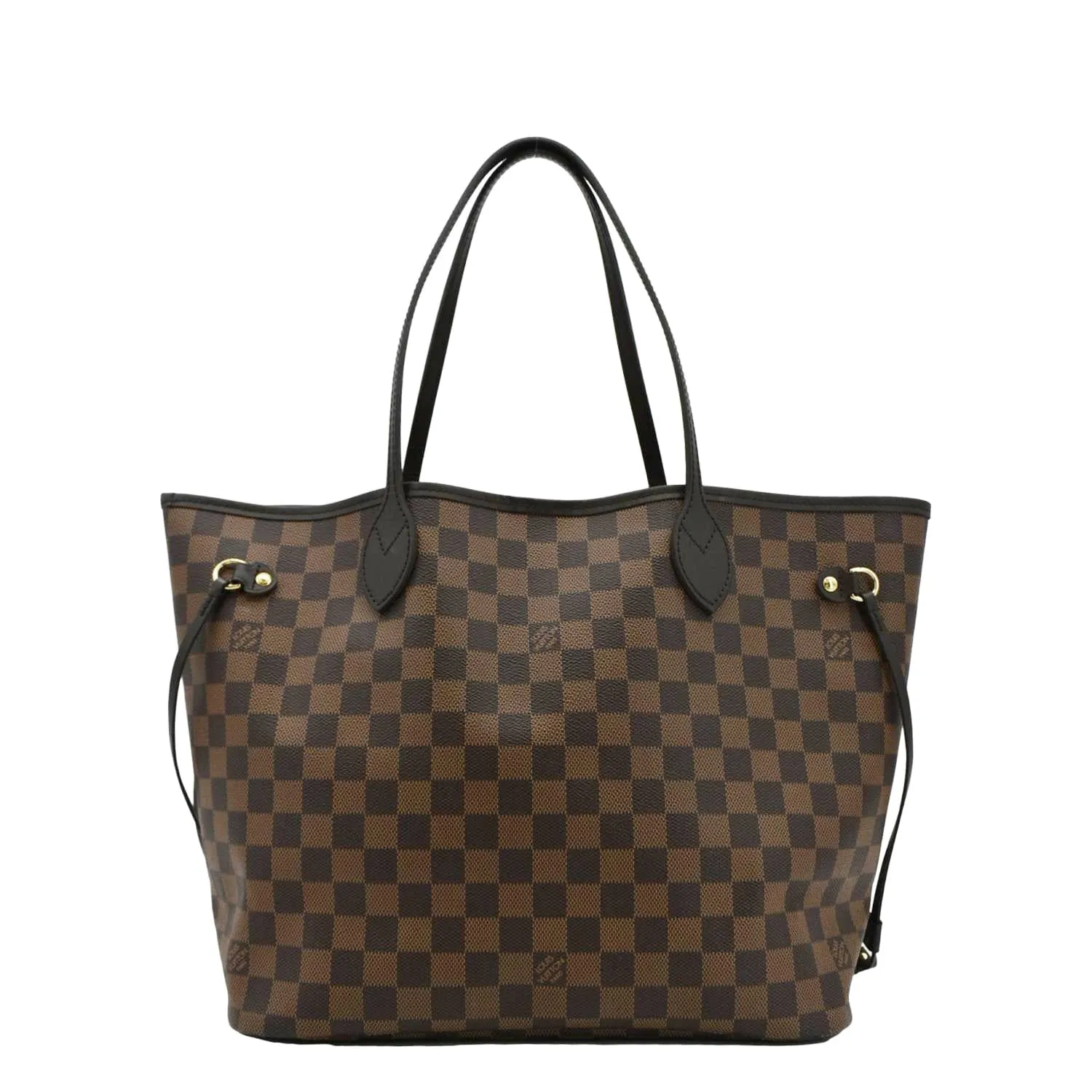 LOUIS VUITTON Neverfull MM Damier Ebene Tote Bag Brown