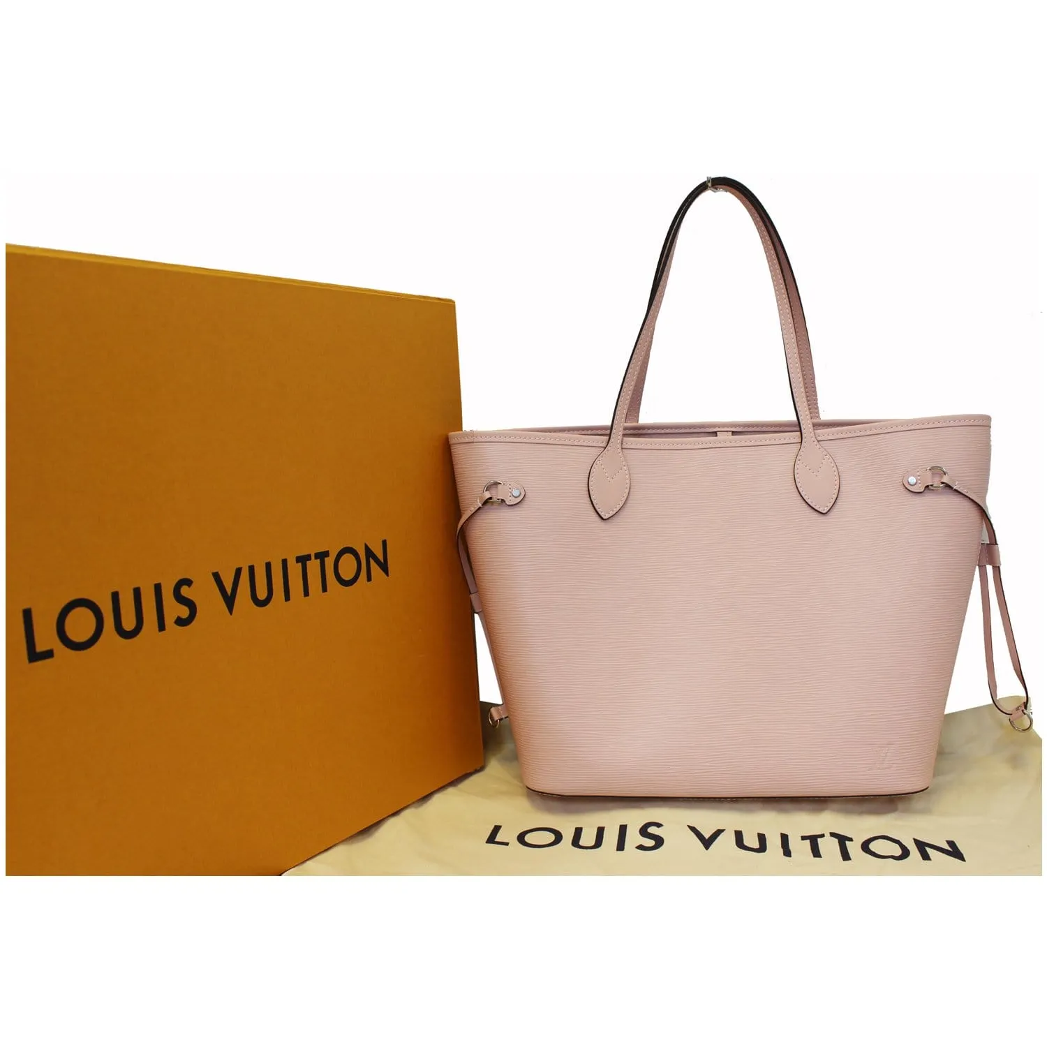 LOUIS VUITTON Neverfull MM Epi Leather Tote Shoulder Bag Rose Ballerine