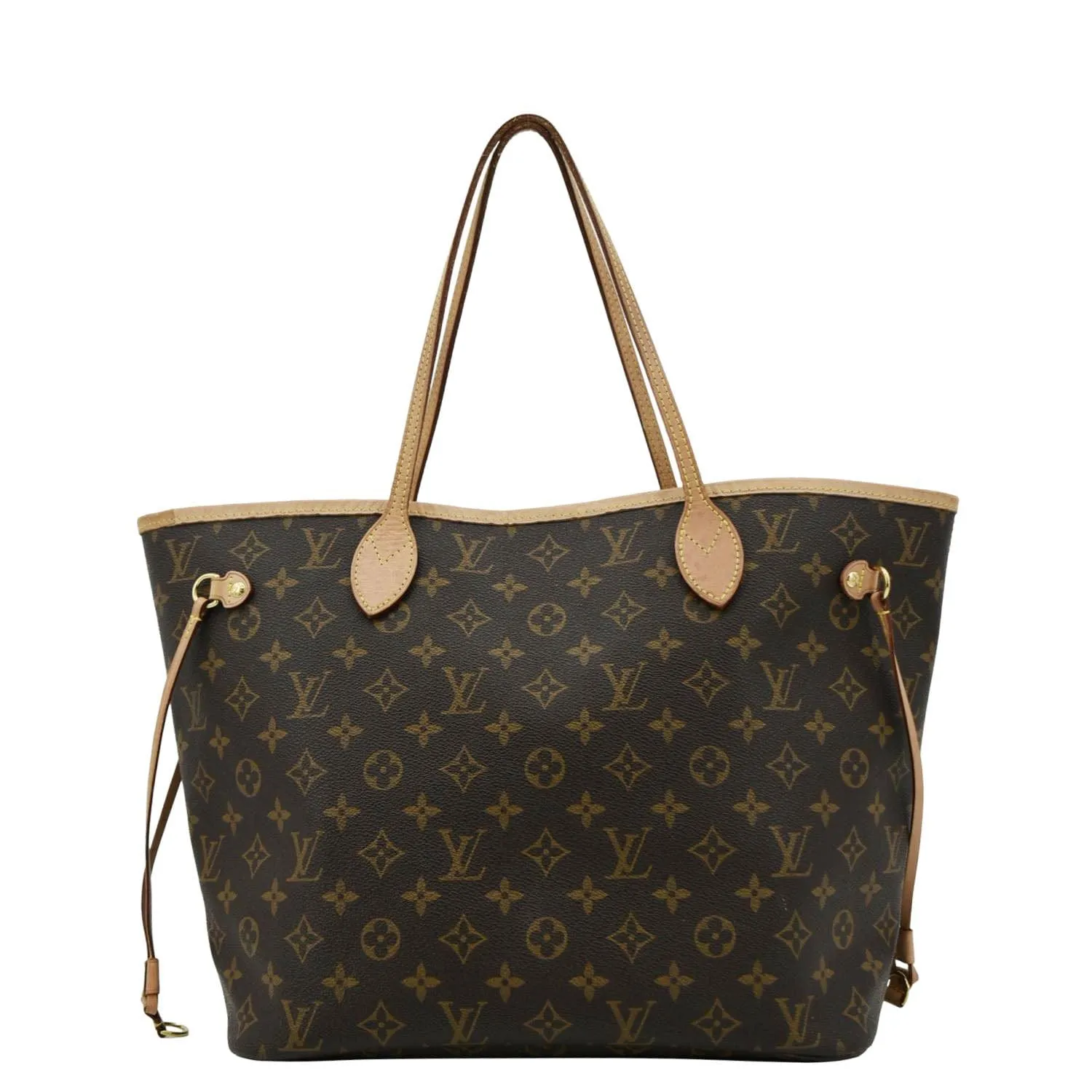 LOUIS VUITTON Neverfull MM Monogram Canvas Tote Bag Brown
