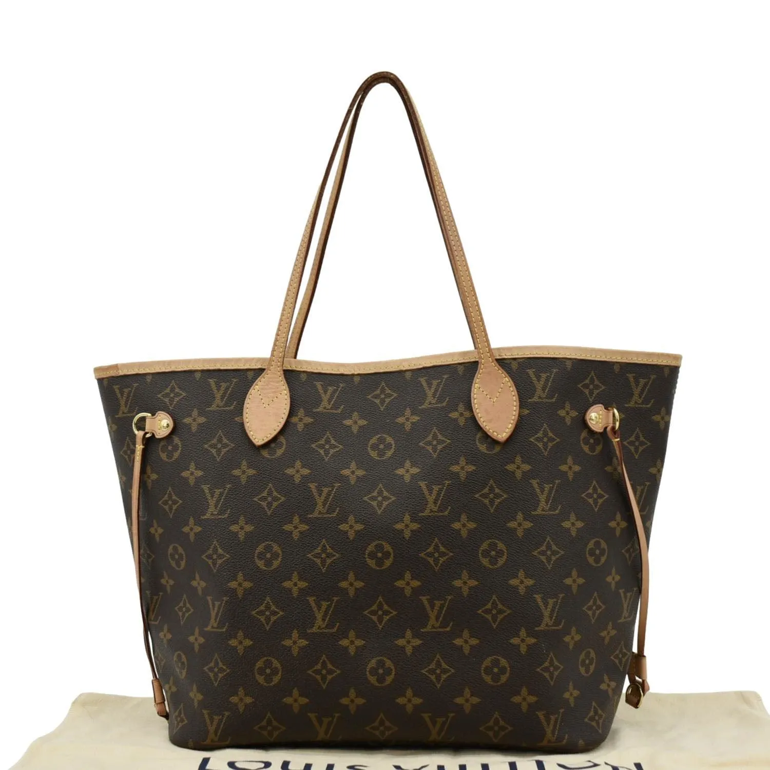 LOUIS VUITTON Neverfull MM Monogram Canvas Tote Bag Brown