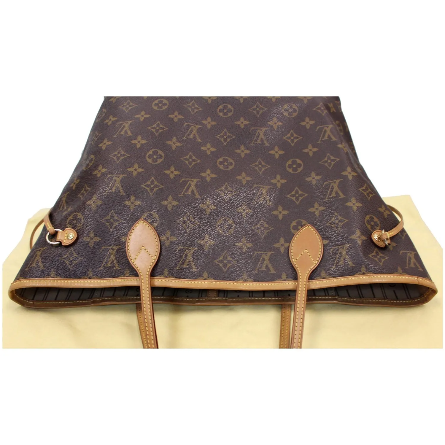 LOUIS VUITTON Neverfull MM Monogram Canvas Tote Shoulder Bag Brown