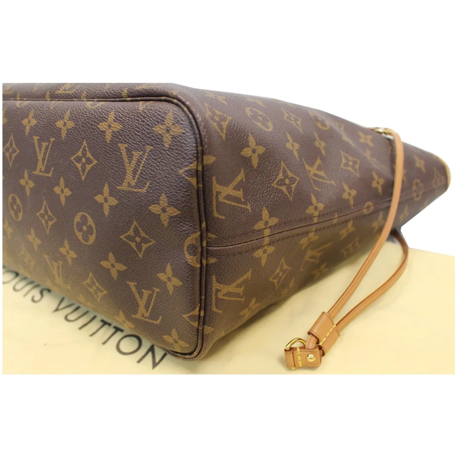 LOUIS VUITTON Neverfull MM Monogram Canvas Tote Shoulder Bag Brown