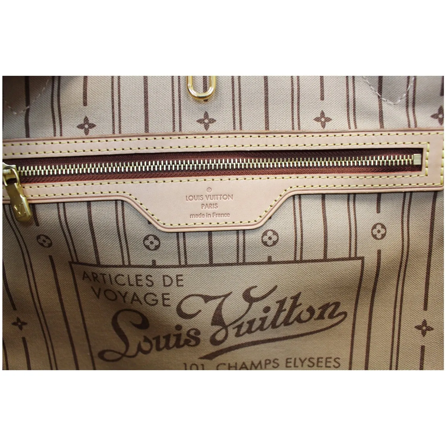 LOUIS VUITTON Neverfull MM Monogram Canvas Tote Shoulder Bag Brown