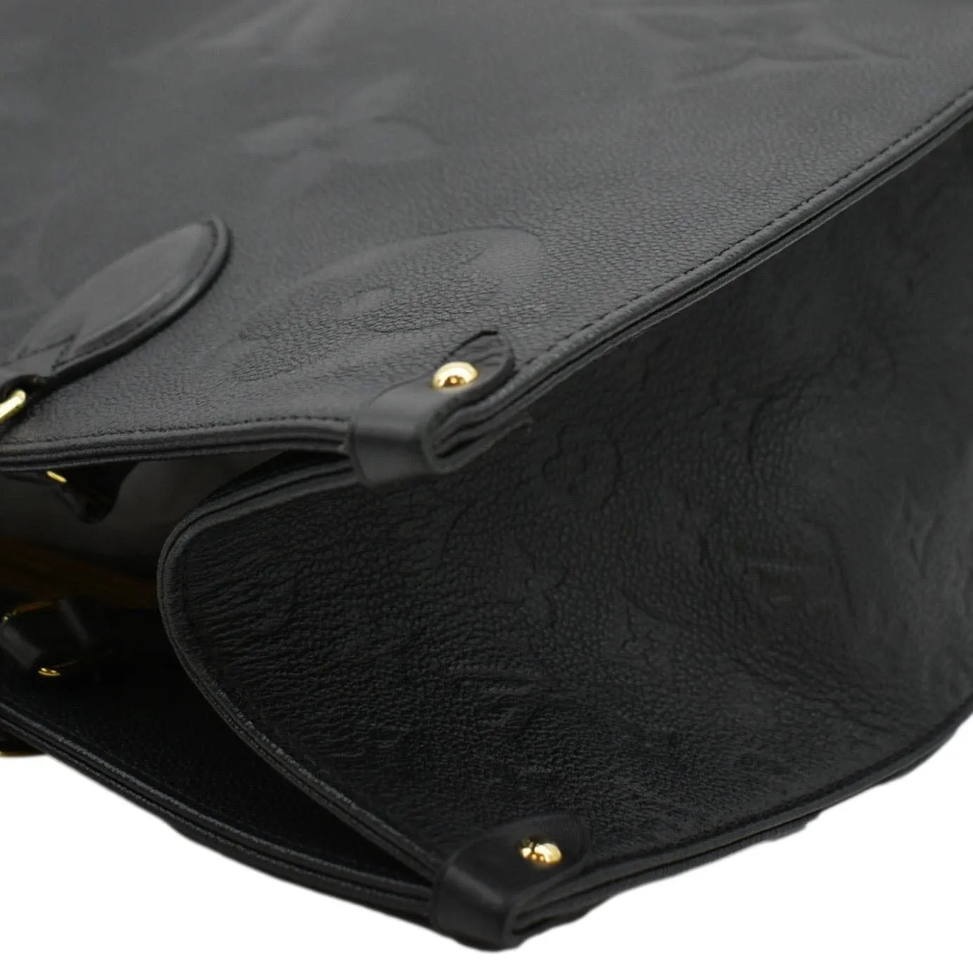 LOUIS VUITTON Onthego GM Monogram Empreinte Leather Tote Shoulder Bag Black
