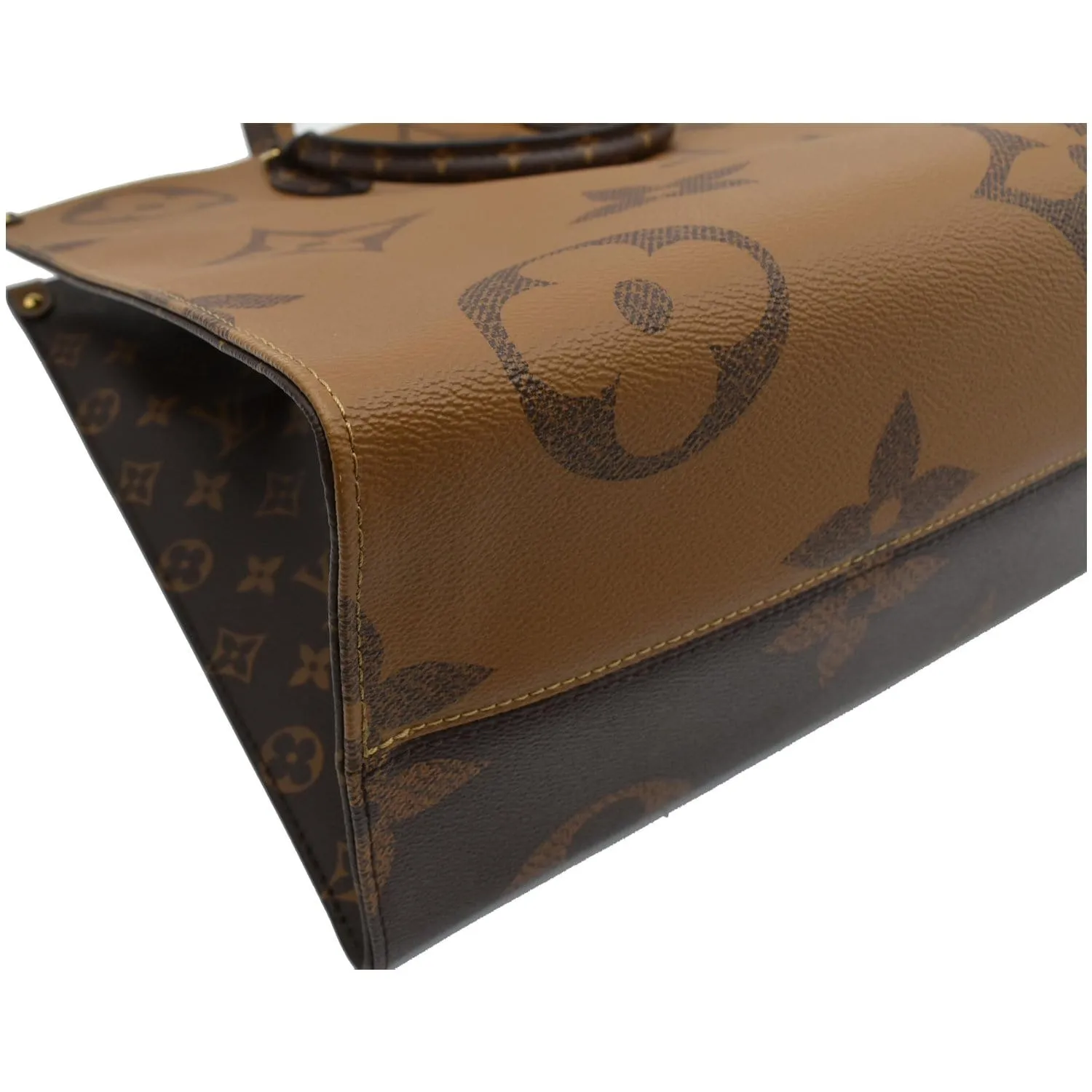 LOUIS VUITTON Onthego GM Reverse Monogram Canvas Tote Shoulder Bag Brown