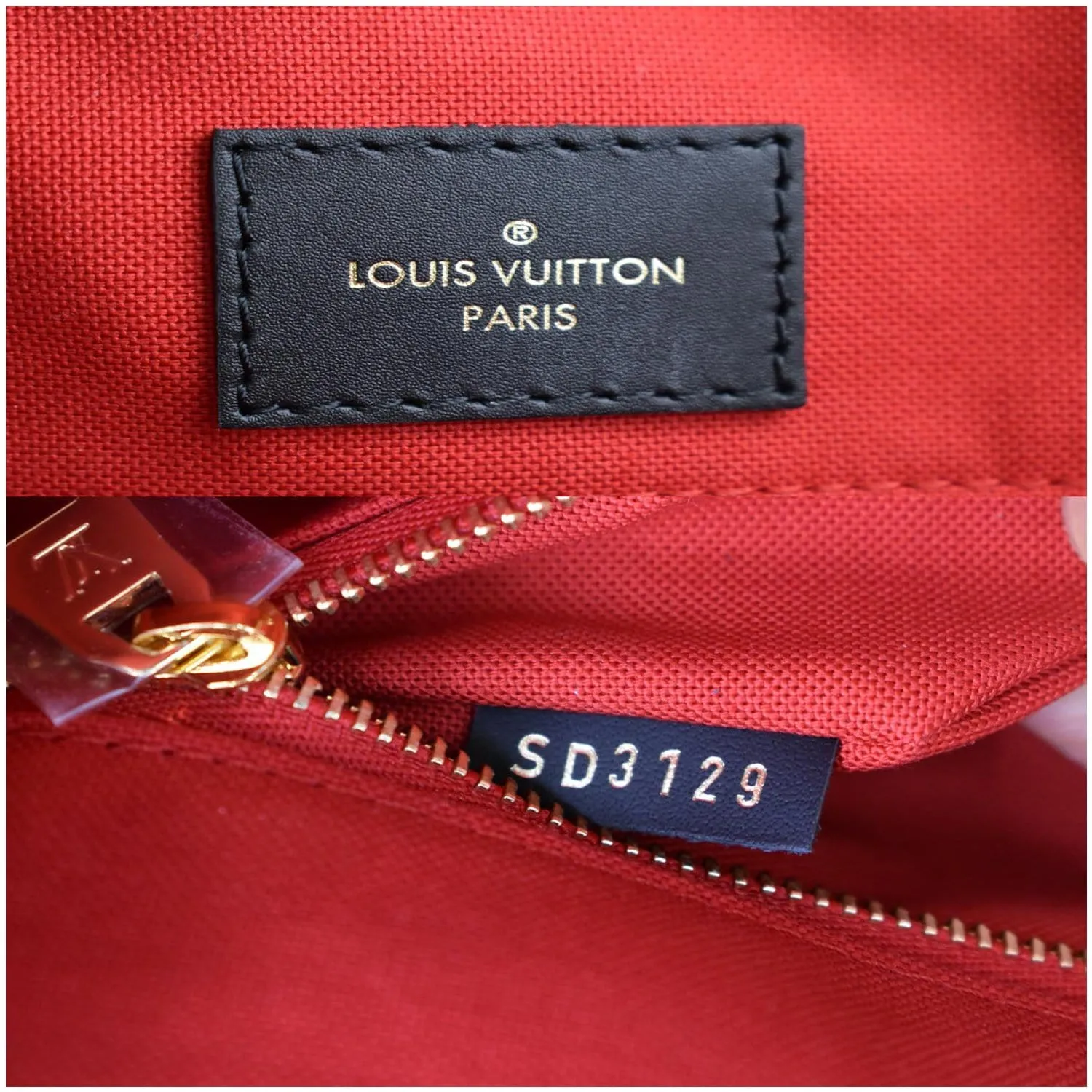 LOUIS VUITTON Onthego GM Reverse Monogram Canvas Tote Shoulder Bag Brown