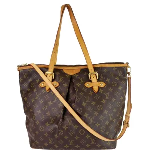 LOUIS VUITTON Palermo GM Monogram Canvas Tote Shoulder Bag Brown