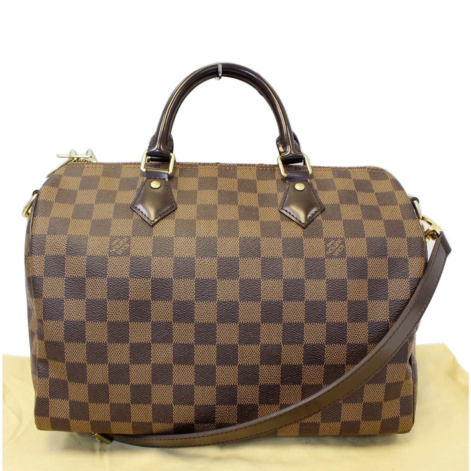 LOUIS VUITTON Speedy 30 Bandouliere Damier Ebene Shoulder Bag Brown