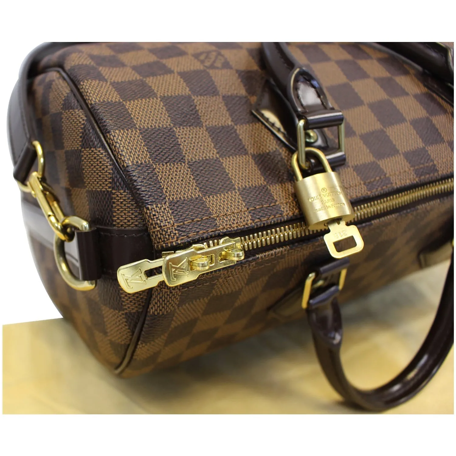 LOUIS VUITTON Speedy 30 Bandouliere Damier Ebene Shoulder Bag Brown