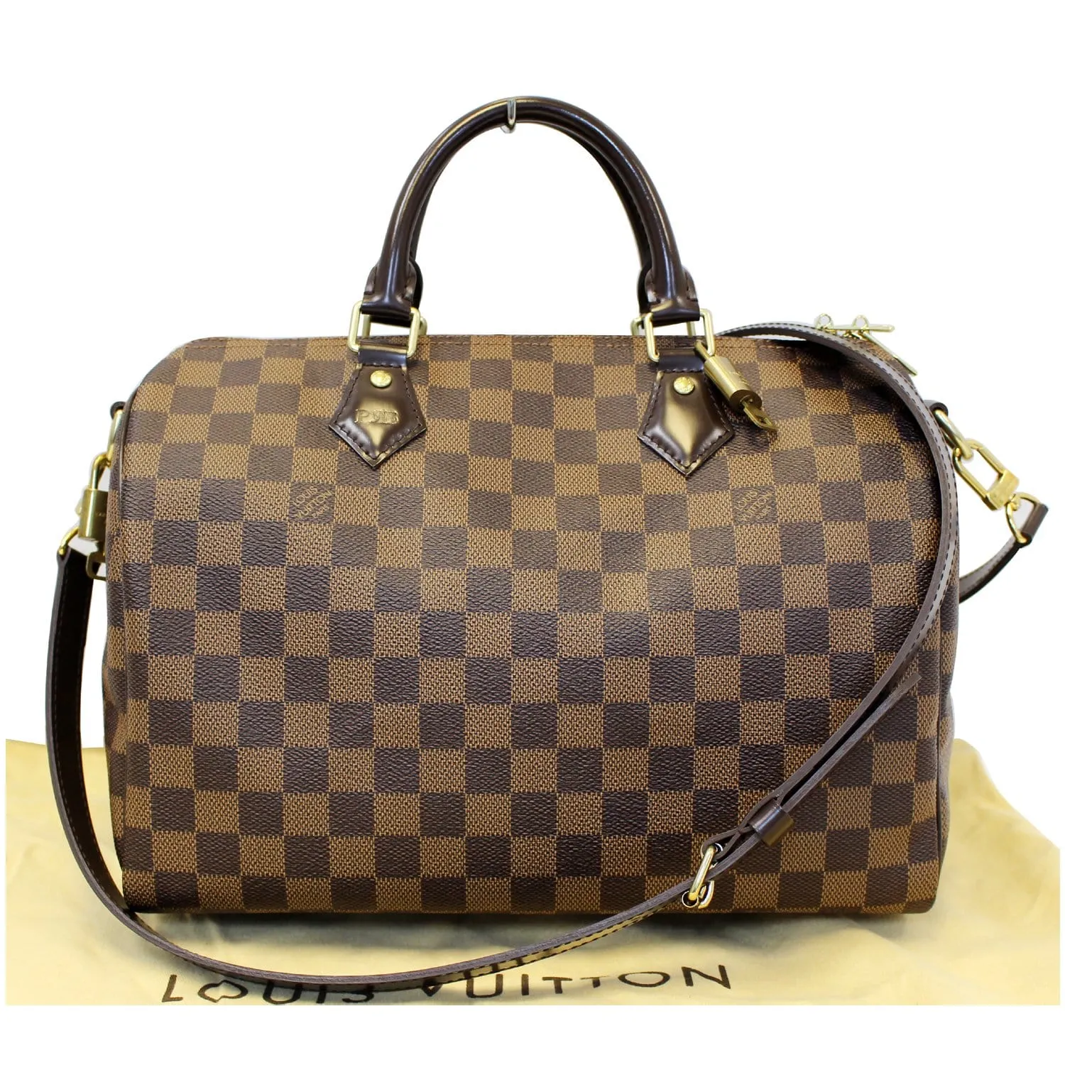 LOUIS VUITTON Speedy 30 Bandouliere Damier Ebene Shoulder Bag Brown