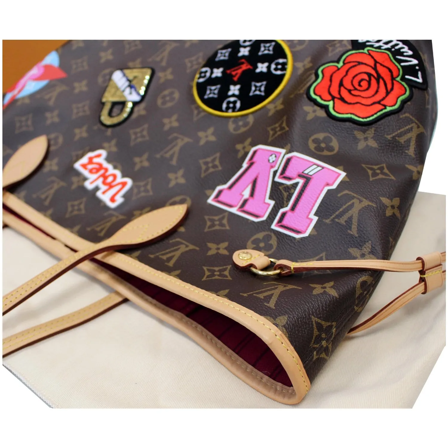 LOUIS VUITTON Stories Neverfull MM Monogram Canvas Shoulder Bag Brown