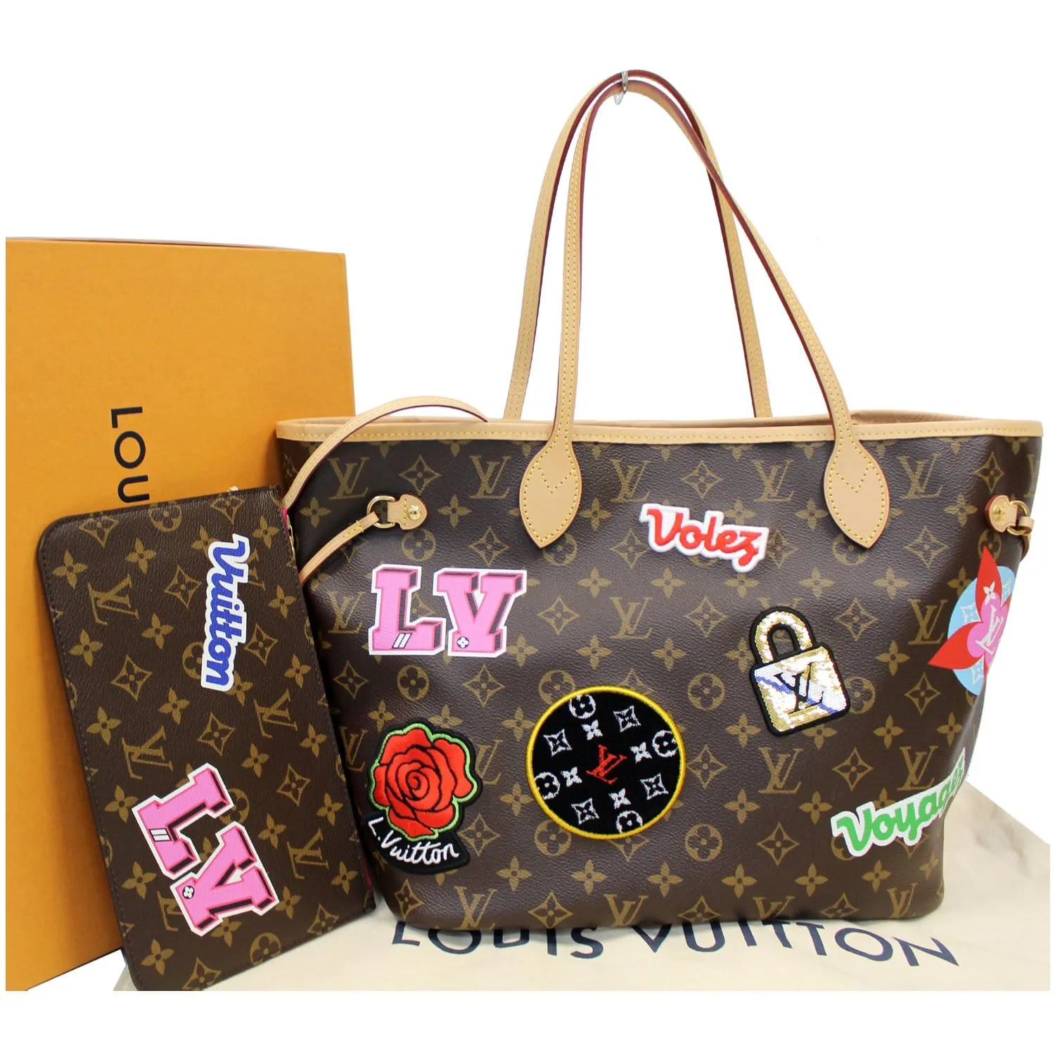 LOUIS VUITTON Stories Neverfull MM Monogram Canvas Shoulder Bag Brown