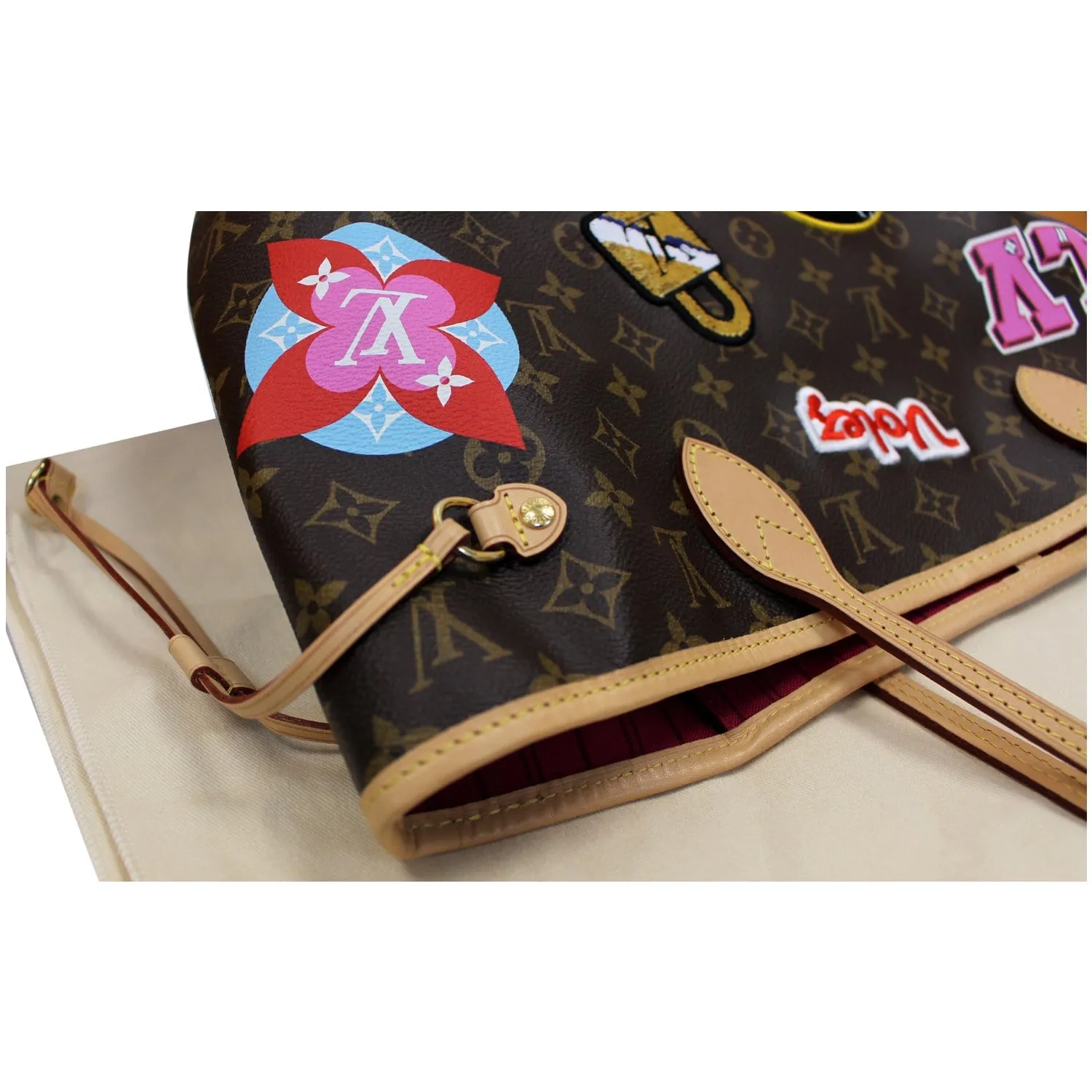 LOUIS VUITTON Stories Neverfull MM Monogram Canvas Shoulder Bag Brown