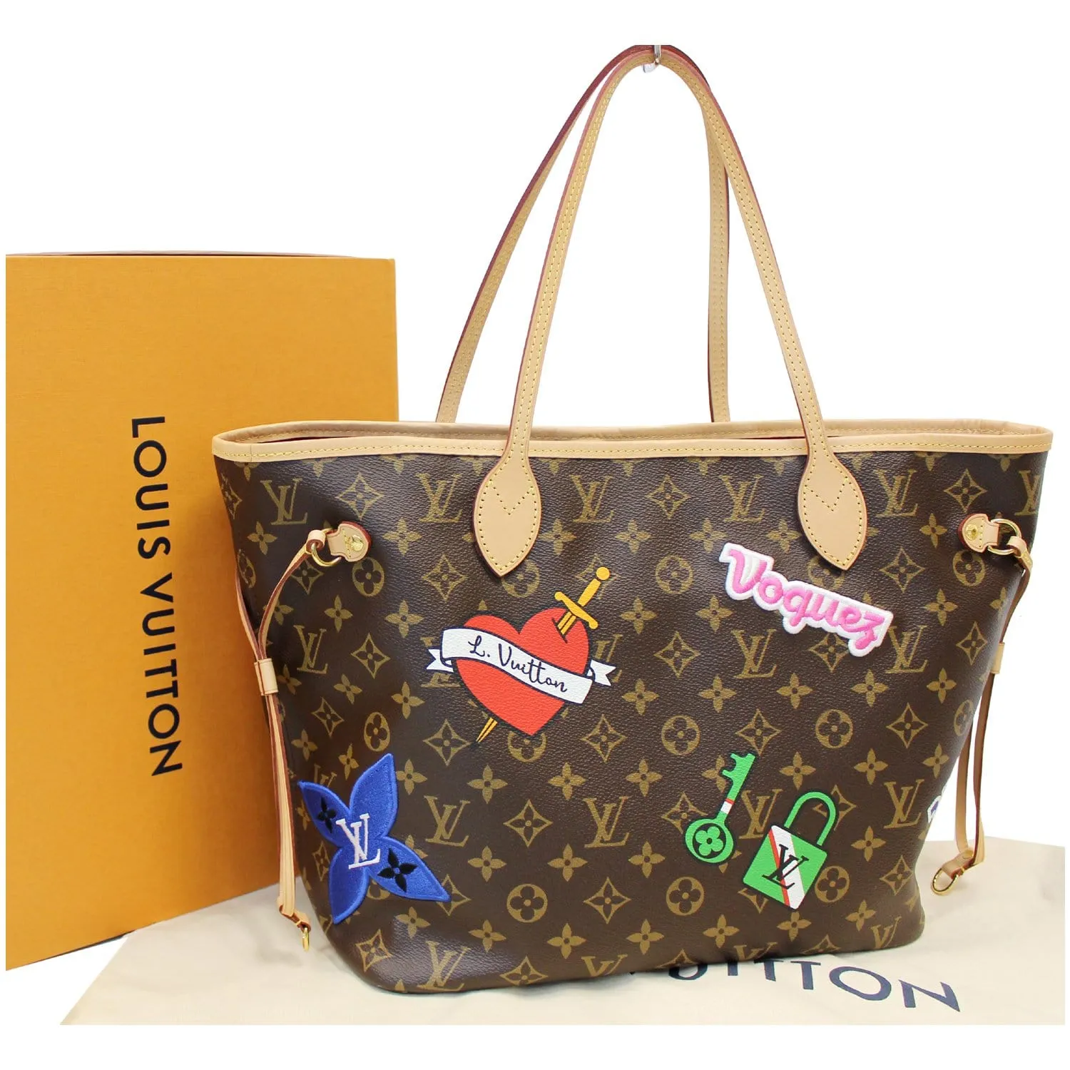 LOUIS VUITTON Stories Neverfull MM Monogram Canvas Shoulder Bag Brown