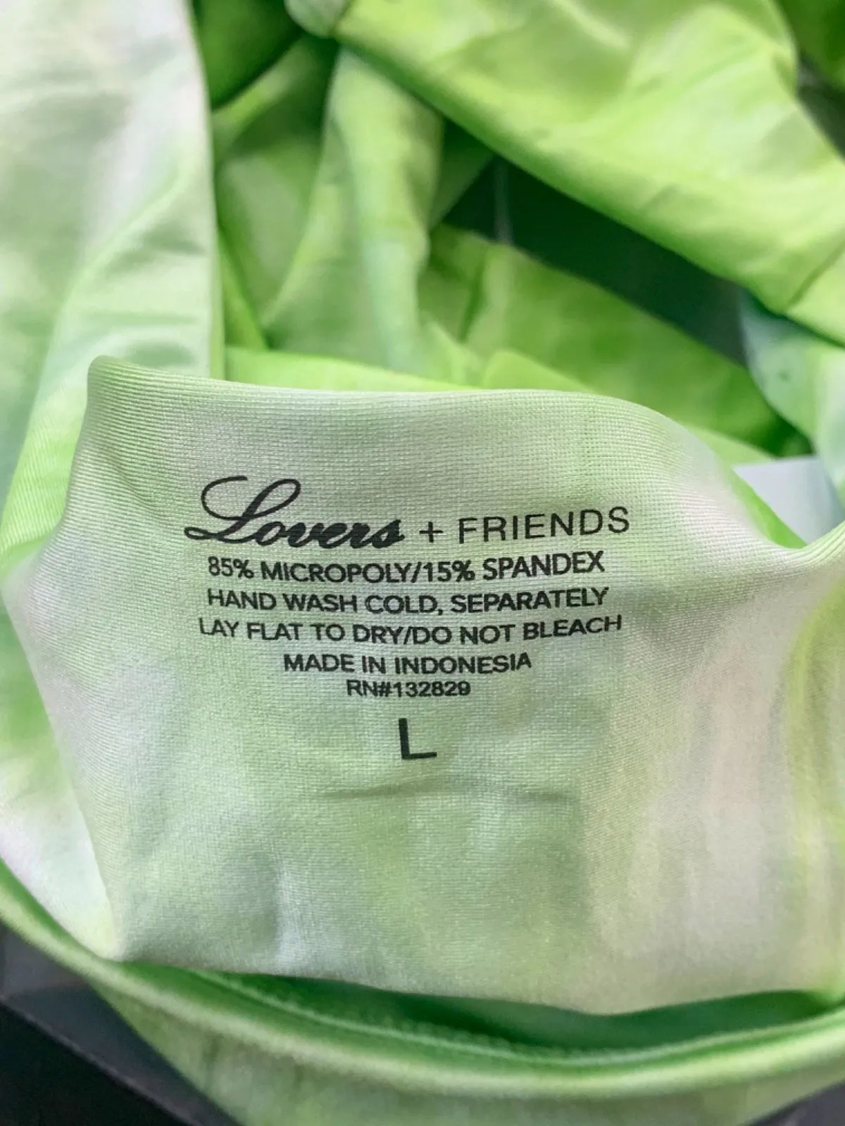 Lovers   Friends Green Tie-Dye Cutout Swimsuit UK L