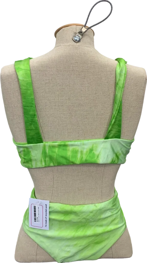 Lovers   Friends Green Tie-Dye Cutout Swimsuit UK L
