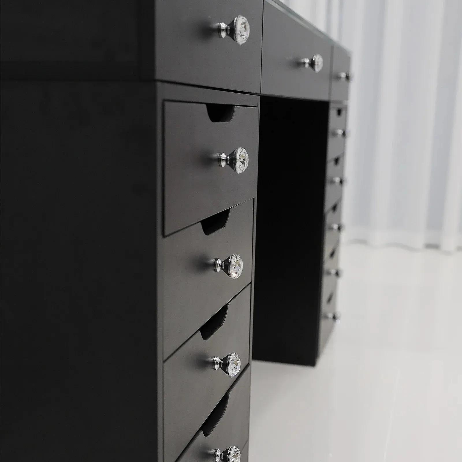 LUXE Vanity Desk Pro 13 Storage Drawers with LED Light & RGB, White Pink or Black