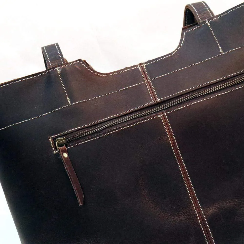 Lydia Leather Zip Tote