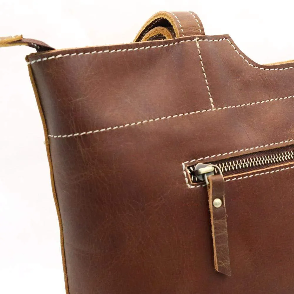 Lydia Leather Zip Tote