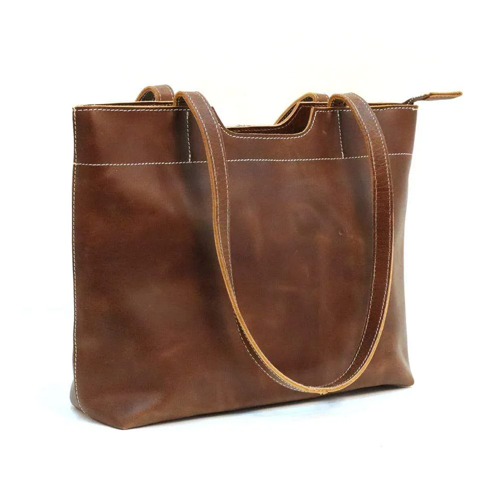 Lydia Leather Zip Tote