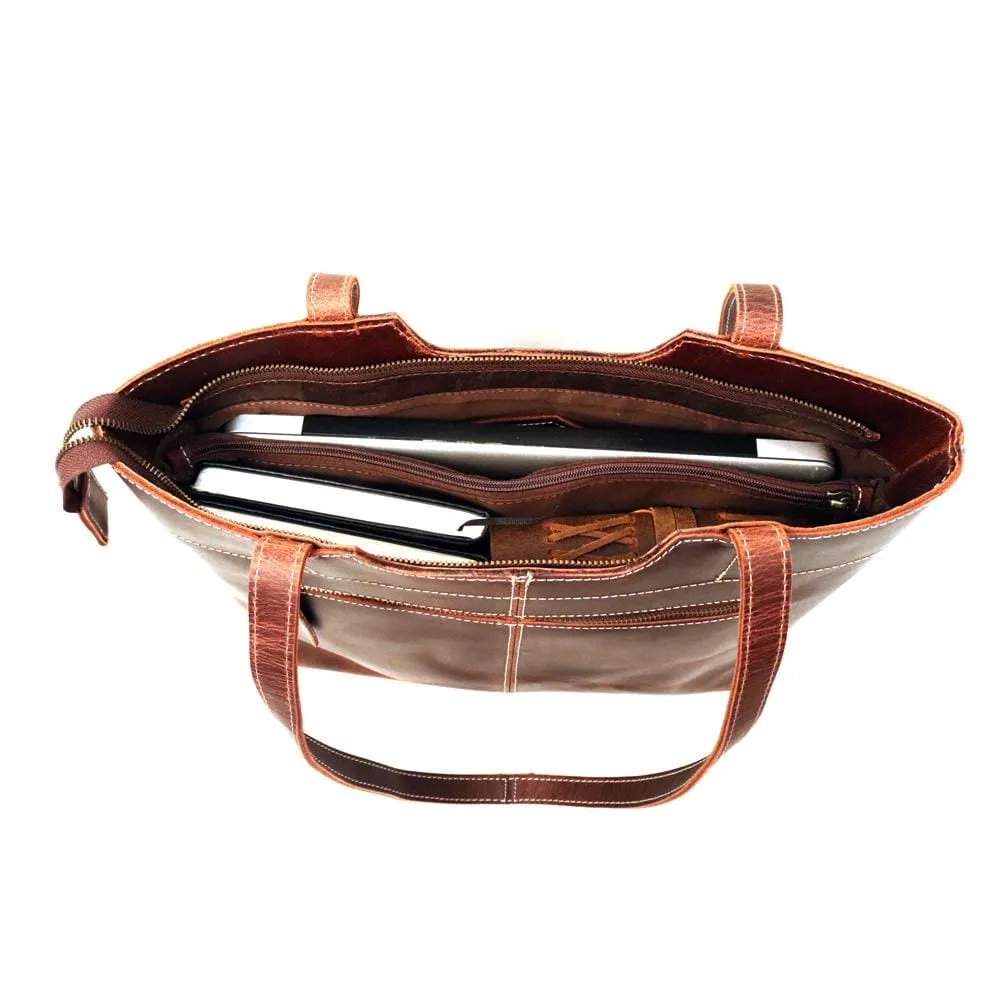 Lydia Leather Zip Tote