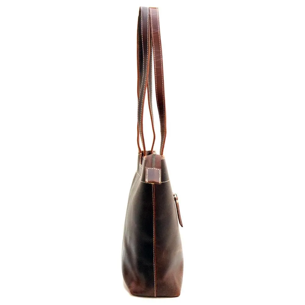 Lydia Leather Zip Tote