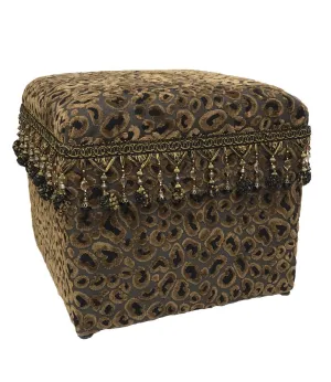 Madagascar Leopard Foot Stool/ Vanity Stool
