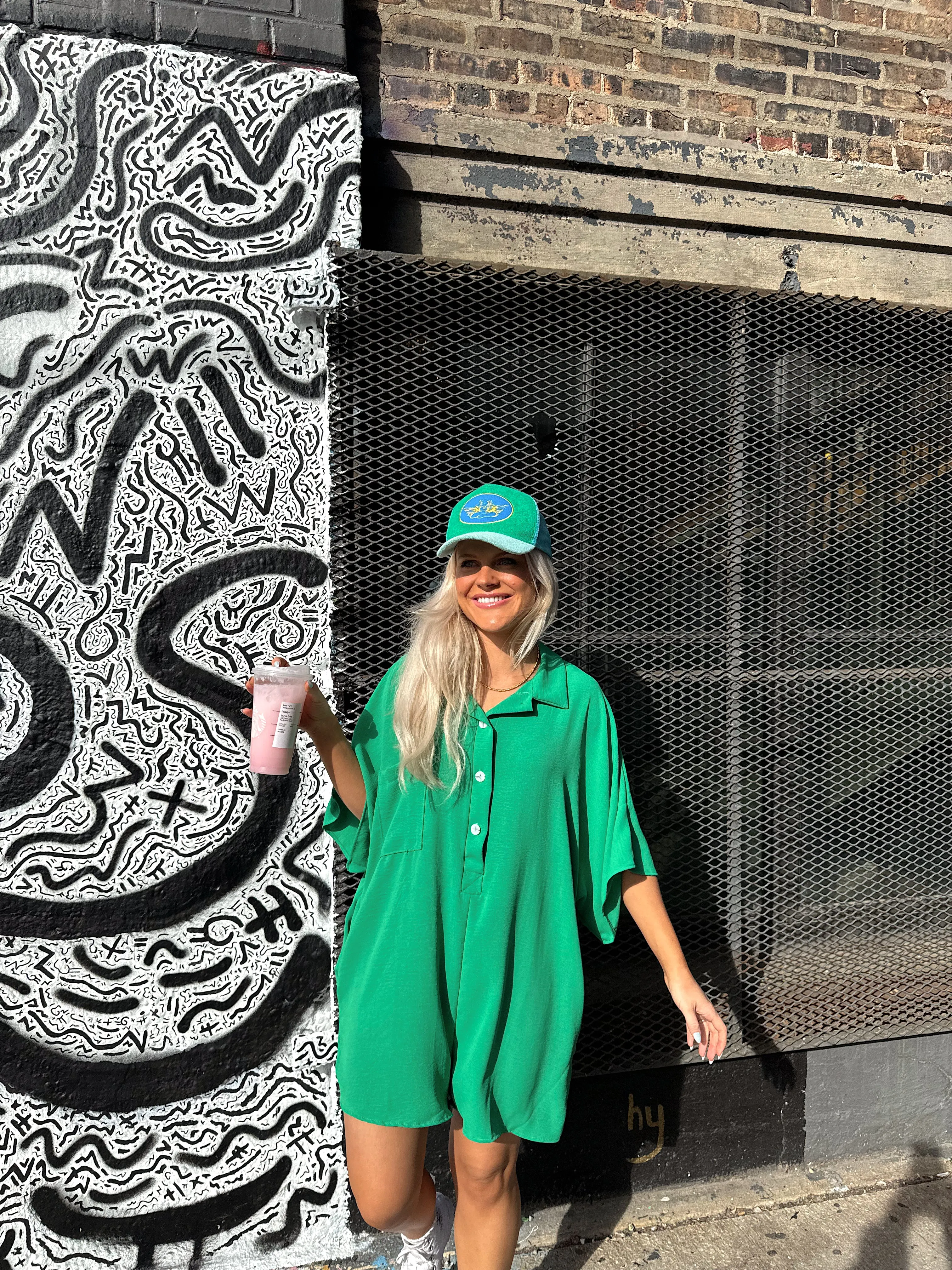Makin' Mems Romper // Kelly Green *RESTOCKED*