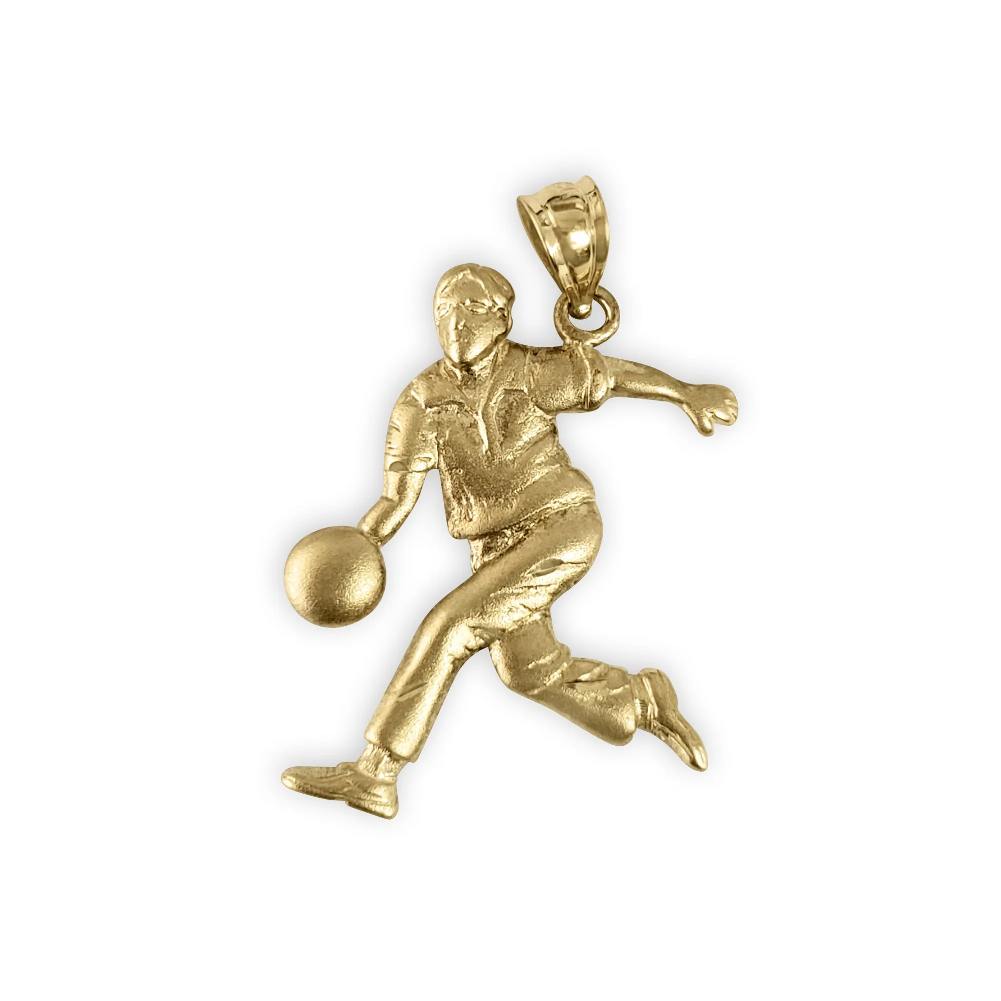 Male Bowler with Diamond Cuts Charm