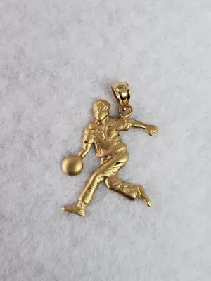 Male Bowler with Diamond Cuts Charm